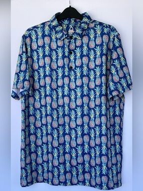 DEOLAX Men’s Pineapple Print Performance Golf Polo Size‎ Medium